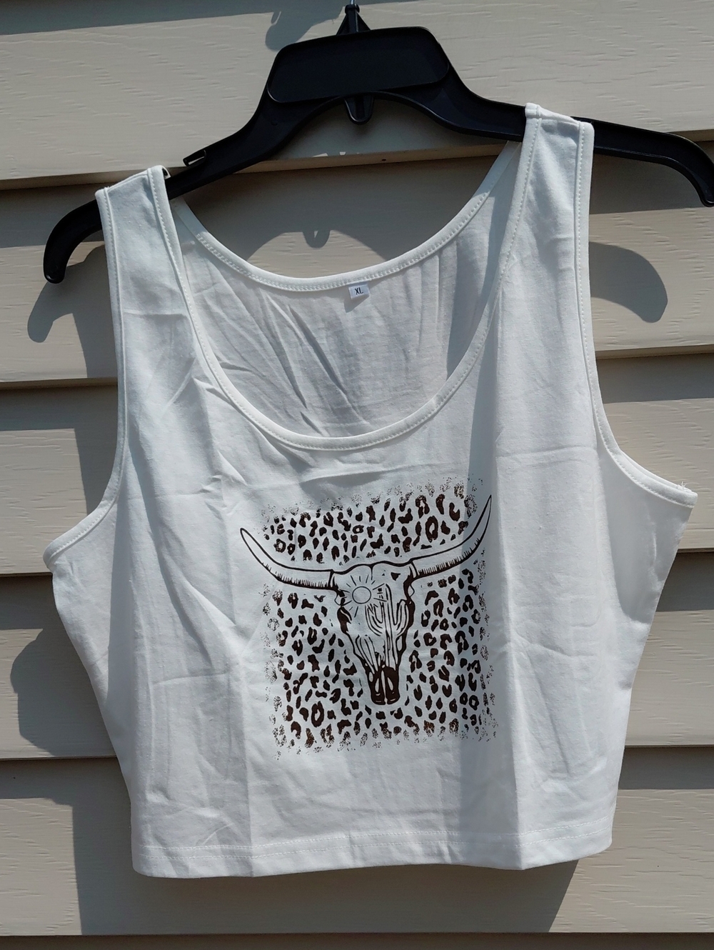 UNIQUEONE Women's Cream Cowgirl Graphic Tank Top Size XL